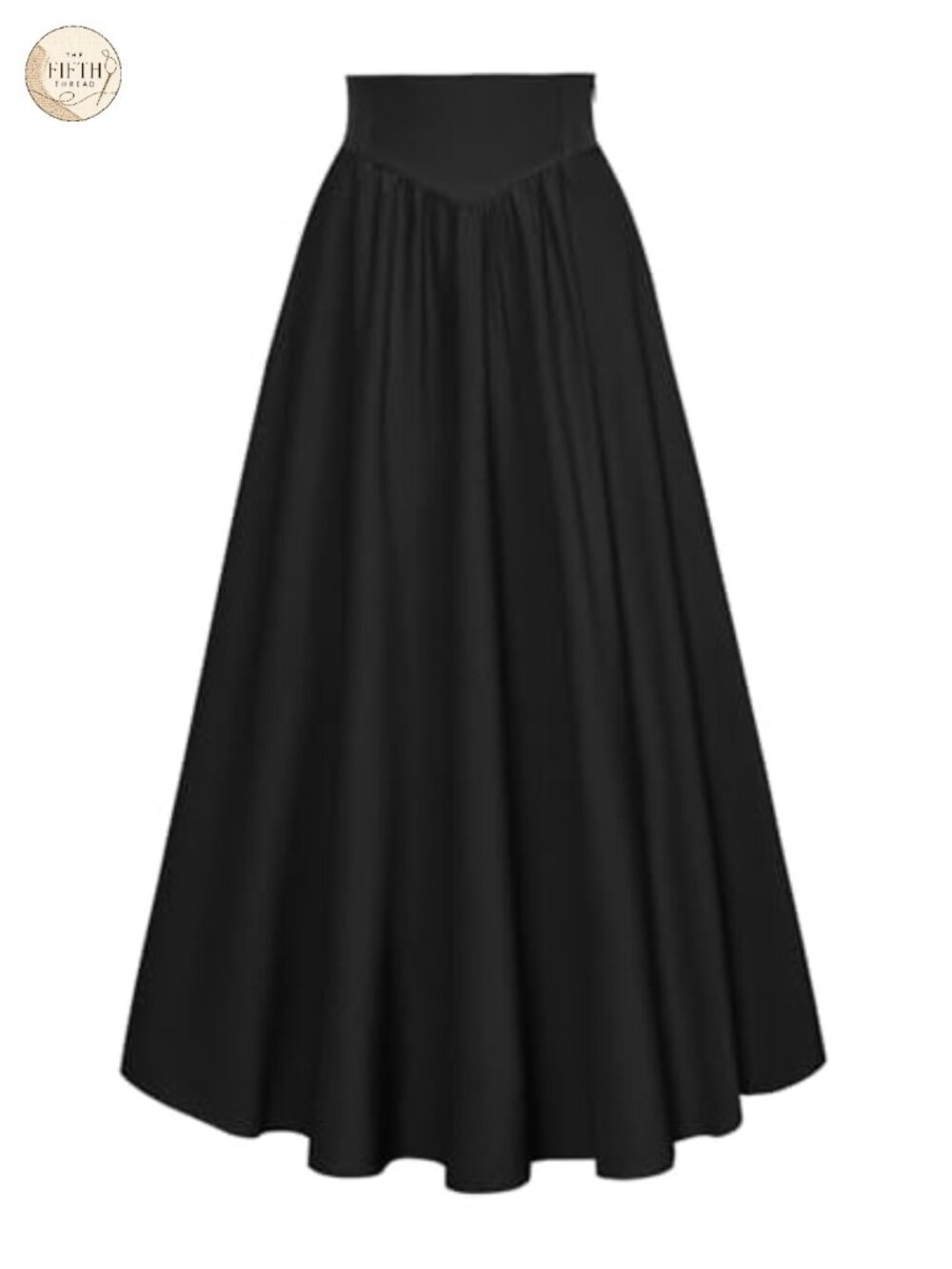 Renaissance Victorian Maxi Skirt Flowy Long A-Line Elastic High Waist